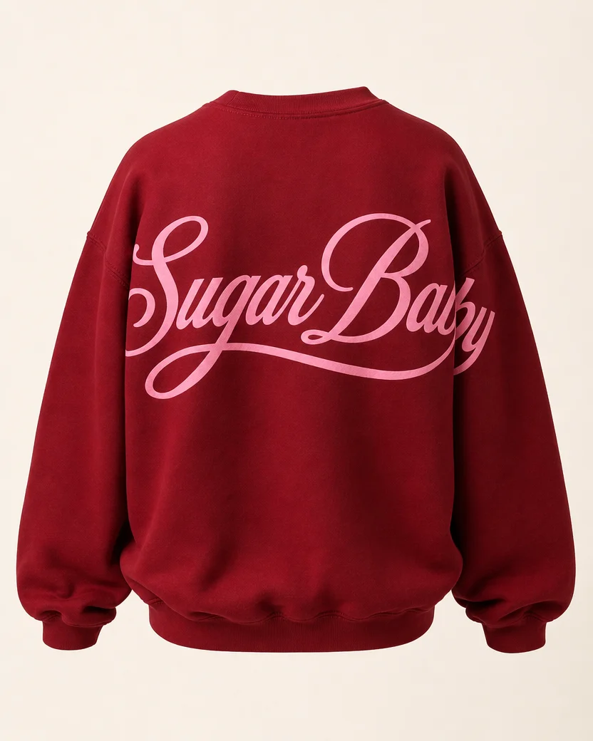 Sugar Baby Script Back Print Crewneck