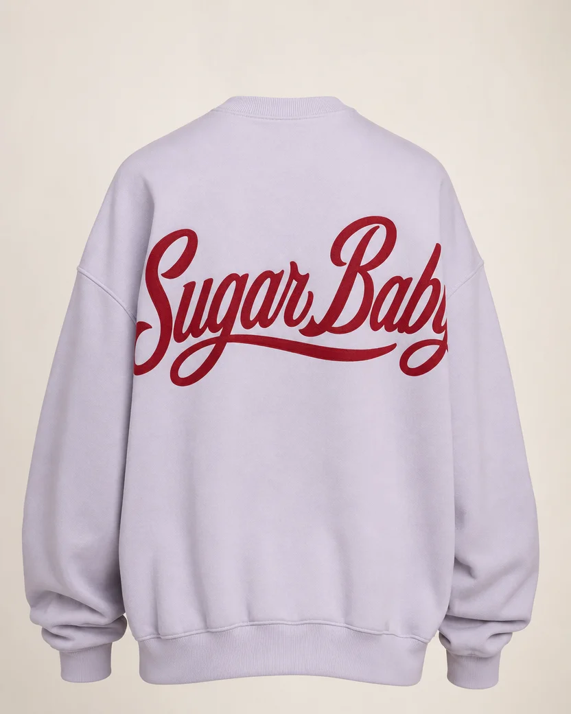 Sugar Baby Script Back Print Crewneck