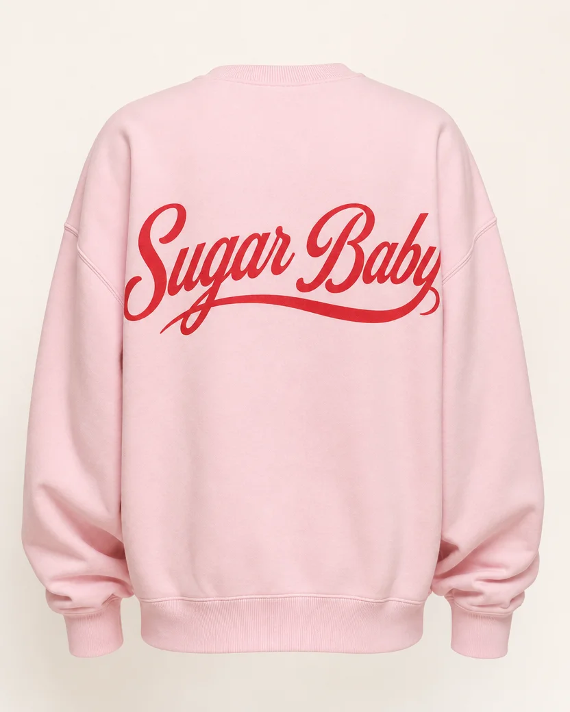 Sugar Baby Script Back Print Crewneck