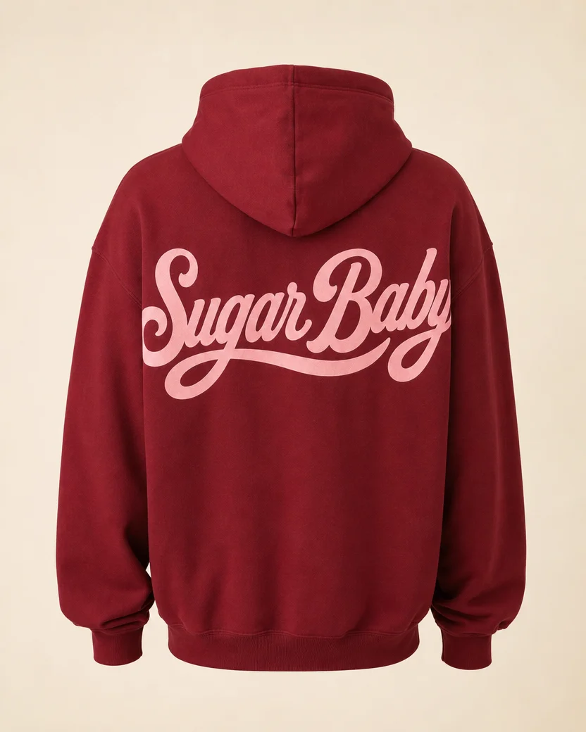 Sugar Baby Script Back Print Hoodie