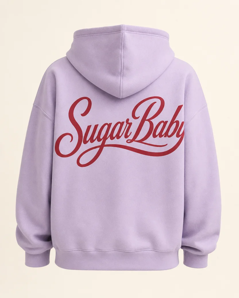 Sugar Baby Script Back Print Hoodie