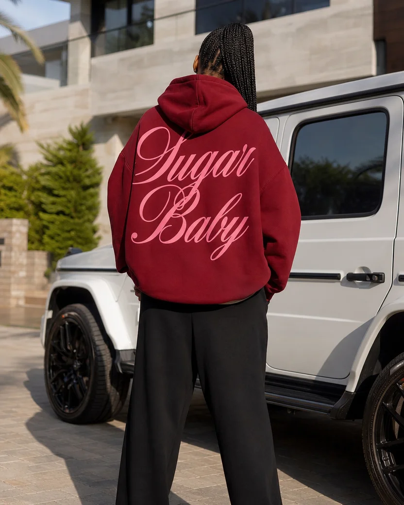 Sugar Baby Script Back Print Hoodie