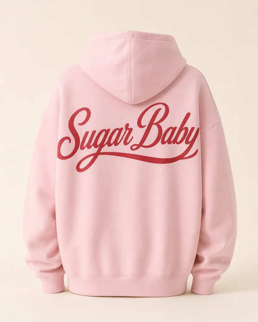 Sugar Baby Script Back Print Hoodie